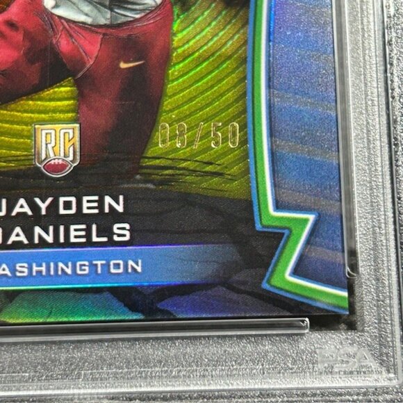 2024 Topps Chrome Jayden Daniels Youthquake Gold Refractor Rookie RC #/50 PSA 9 - Picture 2 of 3